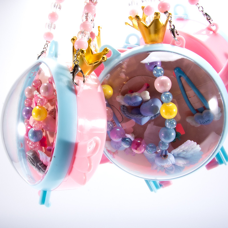 Vaikų kaklo grandinių komplektas su undinėlės pakabuku, angelų sparnais ir Princesių serija – rankų darbo akriliniai papuošalai vaikams, amžius 3–10 metų