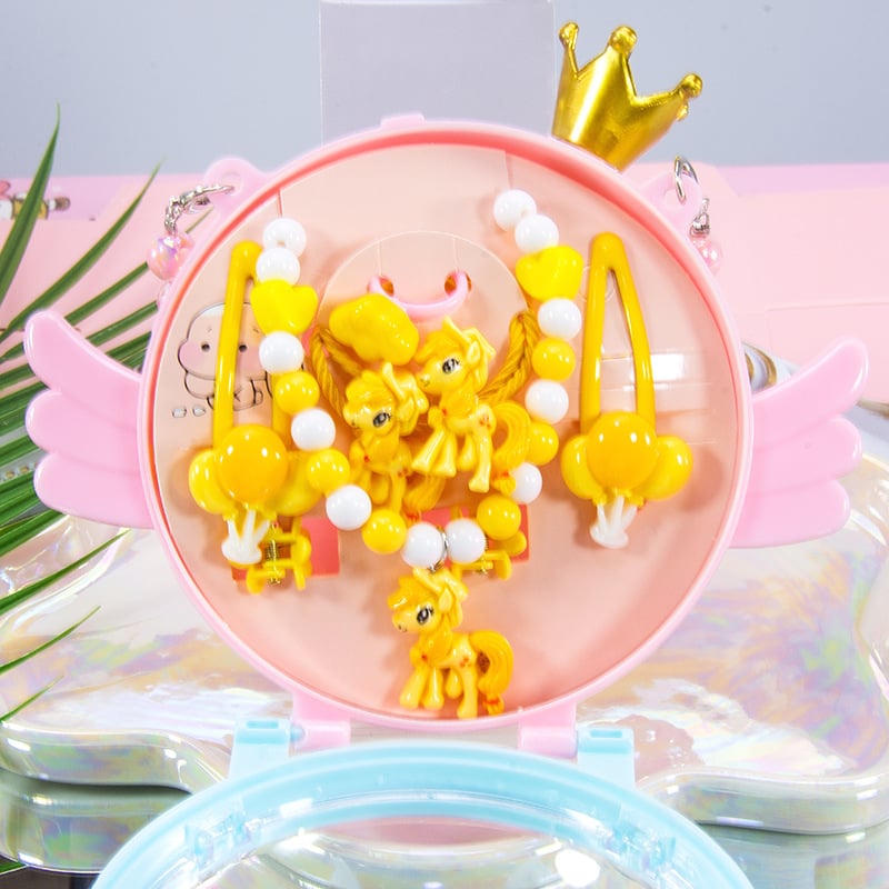 Vaikų kaklo grandinių komplektas su undinėlės pakabuku, angelų sparnais ir Princesių serija – rankų darbo akriliniai papuošalai vaikams, amžius 3–10 metų