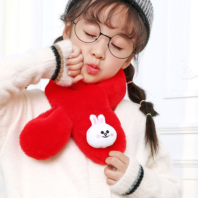 Bērnu šalle ar karikatūru rakstu, pūkaina pildījuma šalle, silta ziemai (Materiāls: Poliesteris; Raksts: Karikatūra; Sezona: Ziema; Funkcija: Silta)