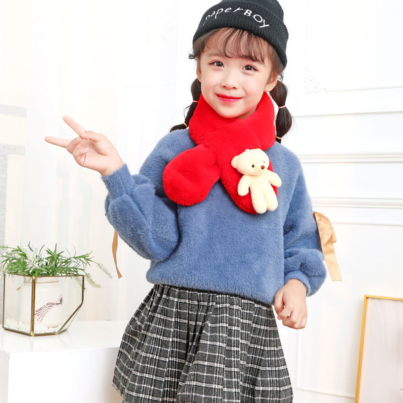 Bērnu šalle ar karikatūru rakstu, pūkaina pildījuma šalle, silta ziemai (Materiāls: Poliesteris; Raksts: Karikatūra; Sezona: Ziema; Funkcija: Silta)