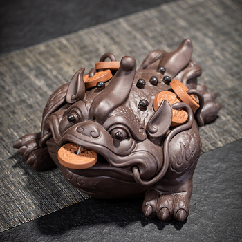 Tea pet figūrėlių rinkinys iš smėlio molio, retro stilius, aukšta kokybė, įtraukiami toad, Pixiu, Sun Wukong ir drakono vėžlys