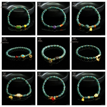 Kék víz jade abakusz gyöngyökből álló karkötő, DIY dizájn, kézzel kötött, etnikai stílus