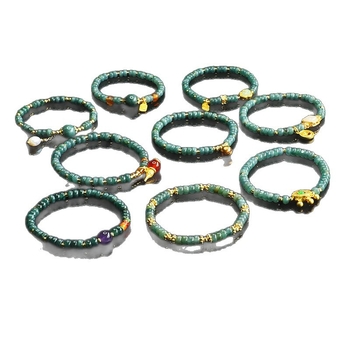 Kék víz jade abakusz gyöngyökből álló karkötő, DIY dizájn, kézzel kötött, etnikai stílus