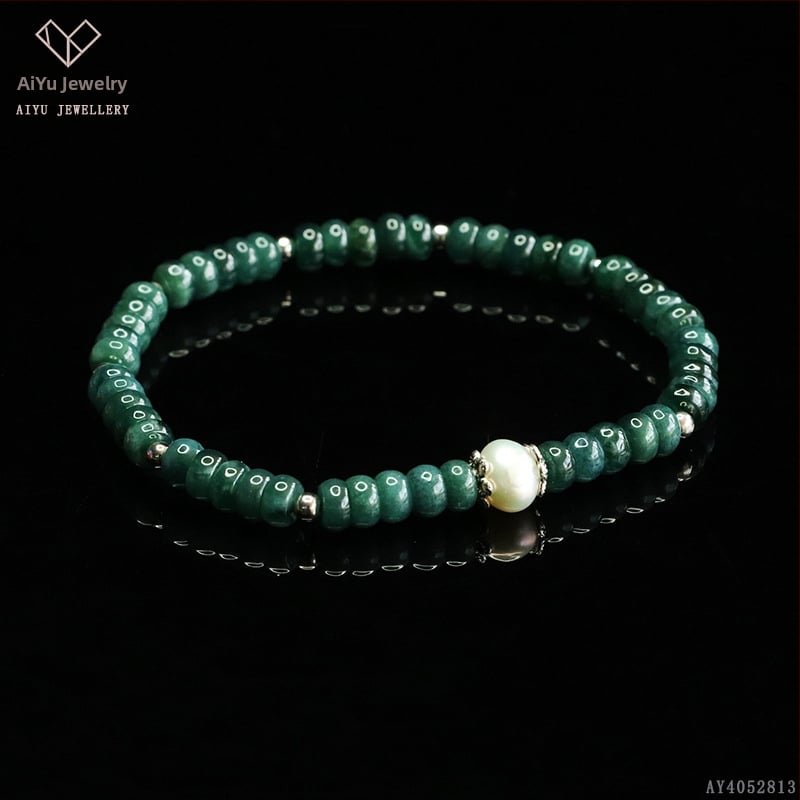 Kék víz jade abakusz gyöngyökből álló karkötő, DIY dizájn, kézzel kötött, etnikai stílus