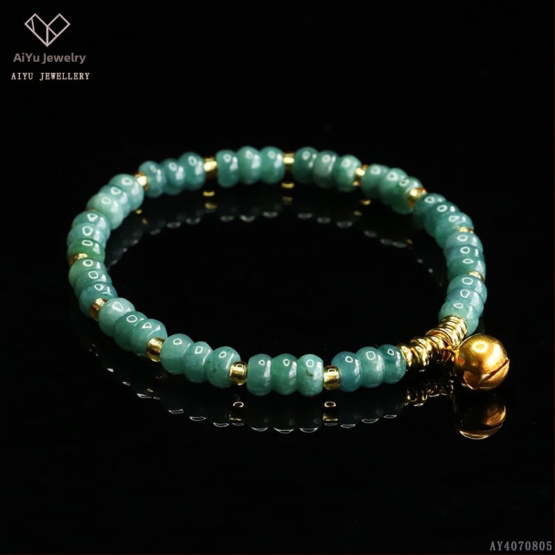 Kék víz jade abakusz gyöngyökből álló karkötő, DIY dizájn, kézzel kötött, etnikai stílus