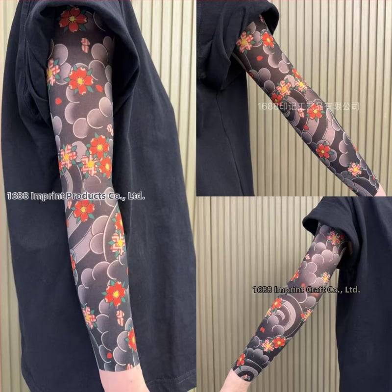 Ултратънък безшевен охлаждащ ръкав за ръка с флорални мотиви, UV защита, унисекс (найлон, 71–80% основна тъкан, оригинален дизайн, пролет 2025)