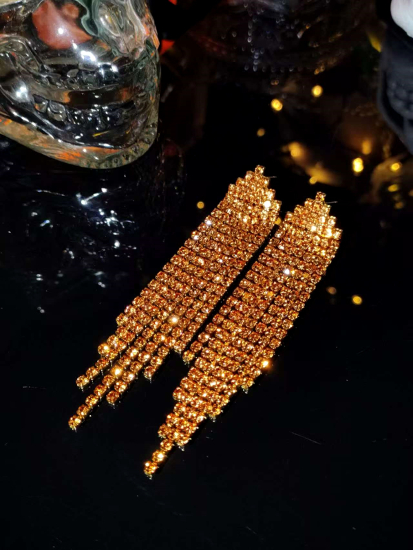 Ilgi kutai auskarai su rhinestones, geometrinė forma, nerūdijančio plieno ausies smeigtukai, įstatytais diamantais