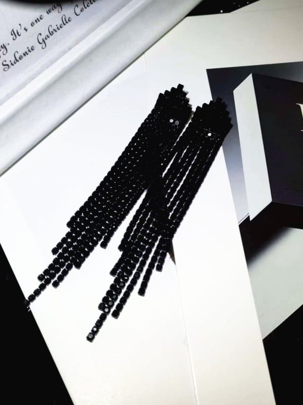 Ilgi kutai auskarai su rhinestones, geometrinė forma, nerūdijančio plieno ausies smeigtukai, įstatytais diamantais