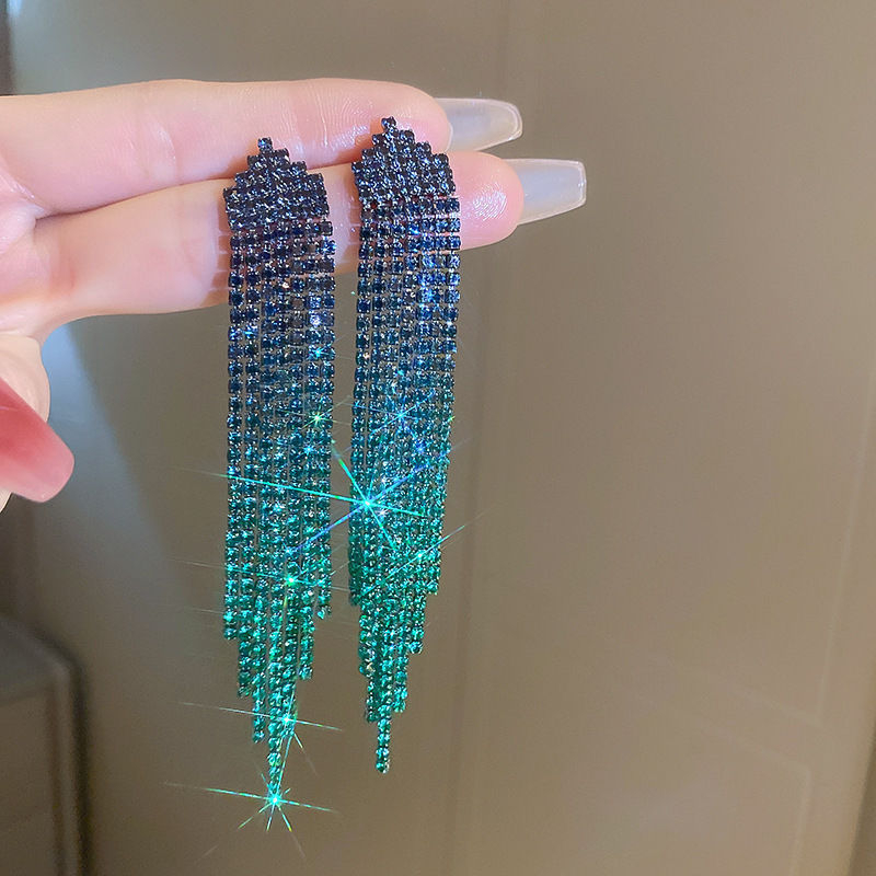 Ilgi kutai auskarai su rhinestones, geometrinė forma, nerūdijančio plieno ausies smeigtukai, įstatytais diamantais