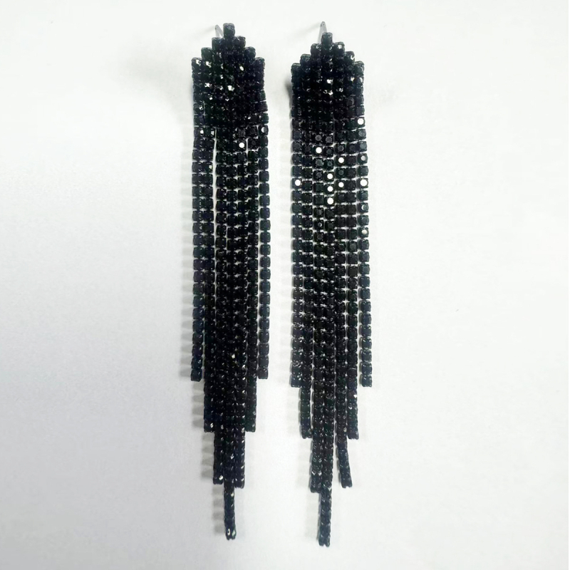 Ilgi kutai auskarai su rhinestones, geometrinė forma, nerūdijančio plieno ausies smeigtukai, įstatytais diamantais