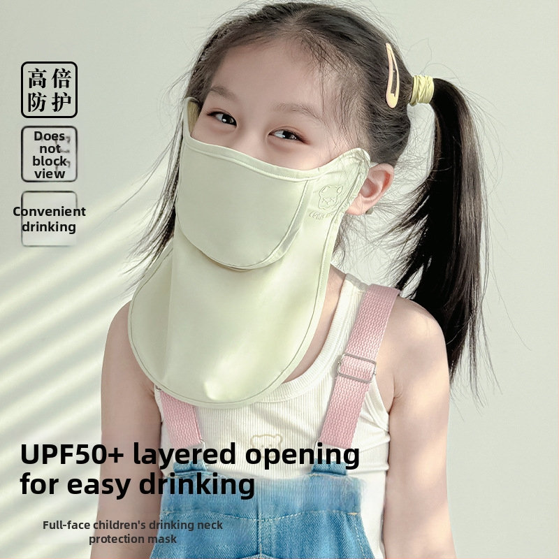 Detská maska na tvár z nylonu s UV ochranou, dýchajúca, vetroodolná, prachotesná, s plným krytím tváre