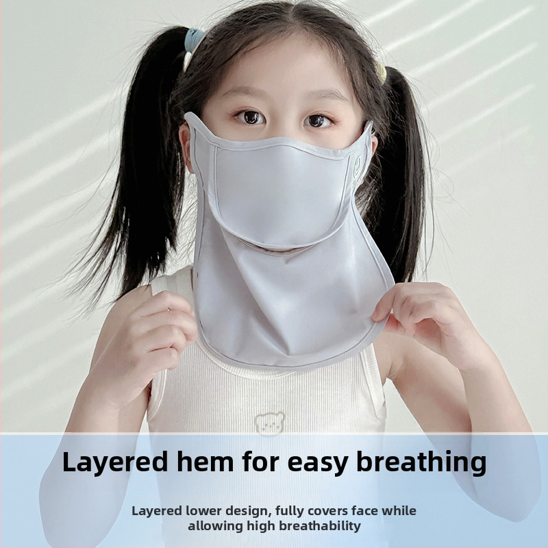 Detská maska na tvár z nylonu s UV ochranou, dýchajúca, vetroodolná, prachotesná, s plným krytím tváre