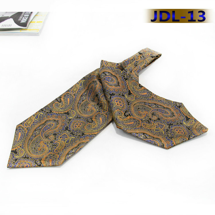 Korejski stil muški šal za ovratnik s motivom Cashew Flower – brit retro stil, poliester, warp-knit, širina 15 cm