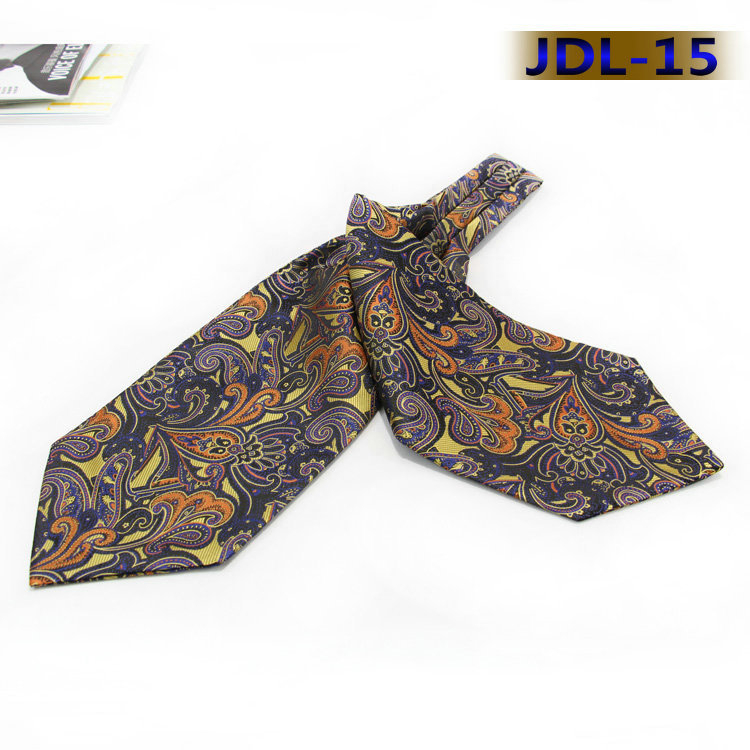 Korejski stil muški šal za ovratnik s motivom Cashew Flower – brit retro stil, poliester, warp-knit, širina 15 cm