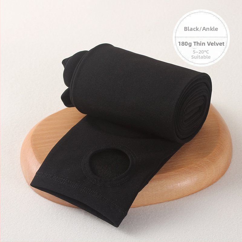 Čarape-hlače s fleeceom za jesen-zimu, s nogama, podizanje stražnjice, nevidljive ispod odjeće, poliester