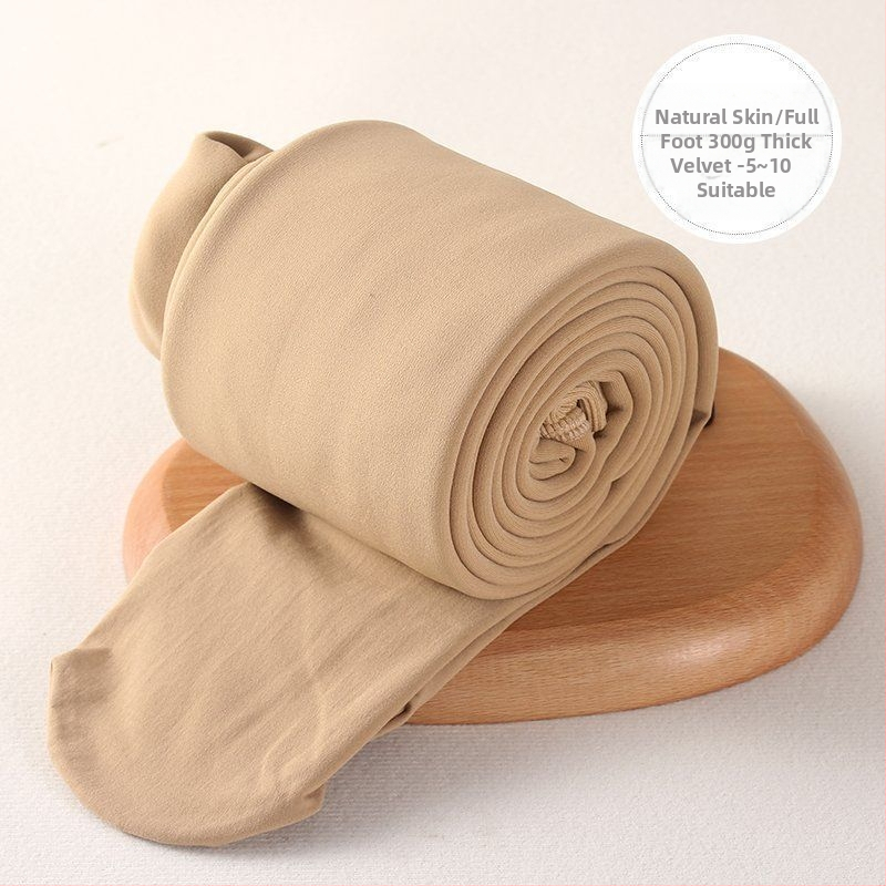 Čarape-hlače s fleeceom za jesen-zimu, s nogama, podizanje stražnjice, nevidljive ispod odjeće, poliester