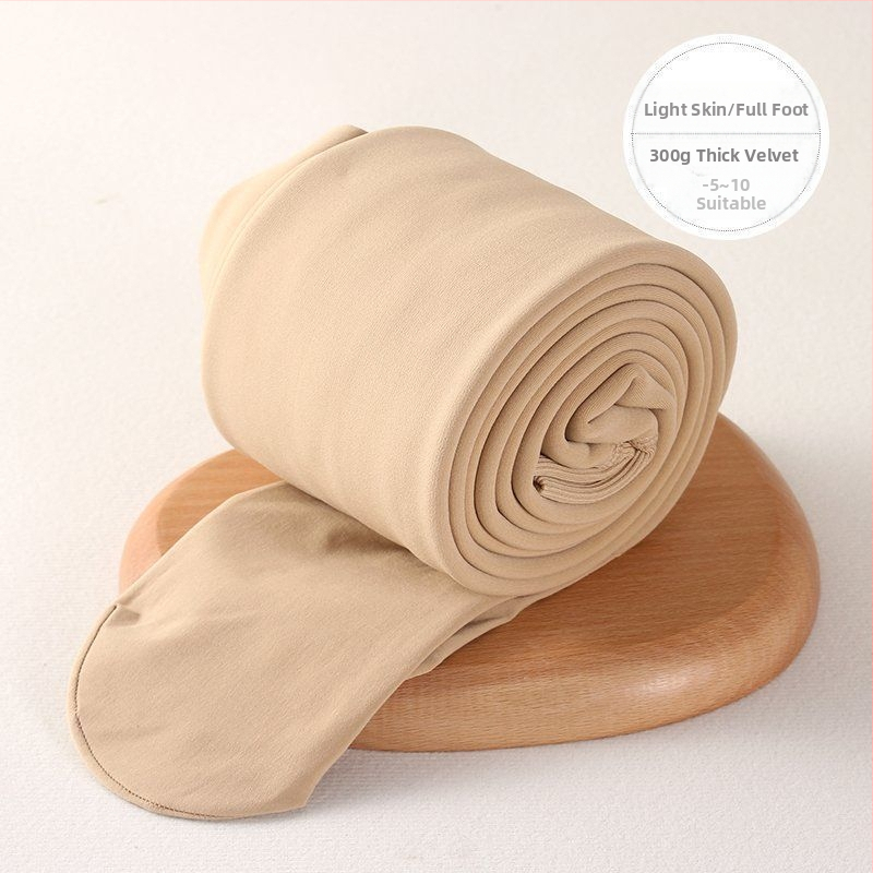 Čarape-hlače s fleeceom za jesen-zimu, s nogama, podizanje stražnjice, nevidljive ispod odjeće, poliester