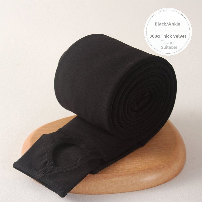 Čarape-hlače s fleeceom za jesen-zimu, s nogama, podizanje stražnjice, nevidljive ispod odjeće, poliester