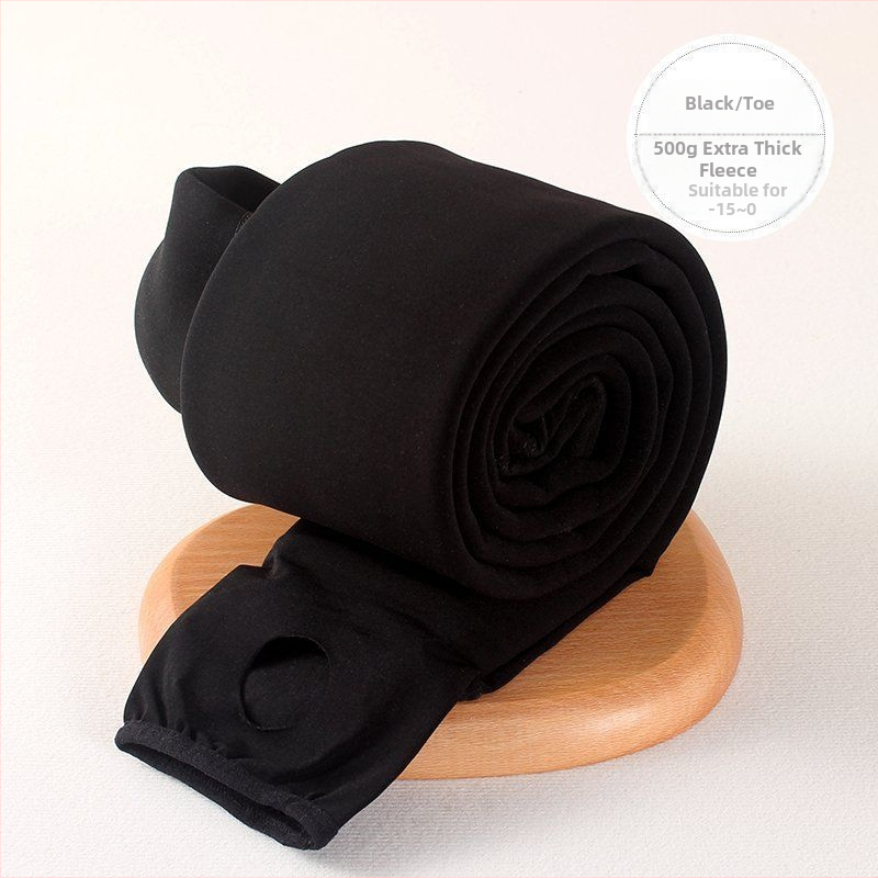 Čarape-hlače s fleeceom za jesen-zimu, s nogama, podizanje stražnjice, nevidljive ispod odjeće, poliester