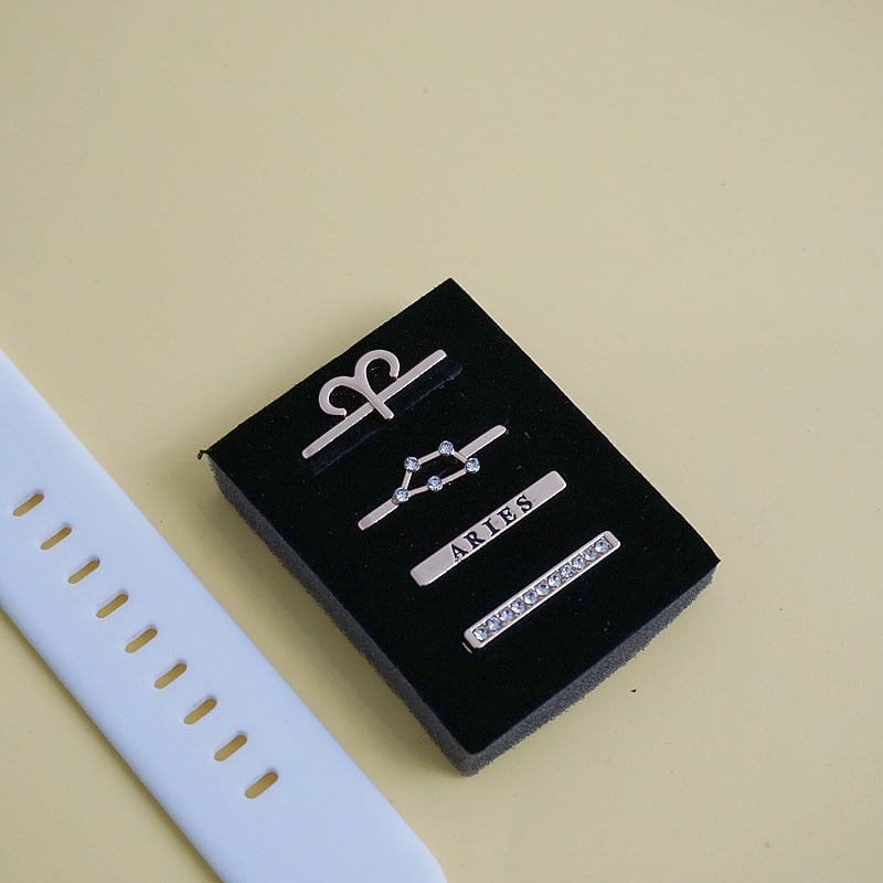 Σετ λουριού Apple Watch με διακοσμητική αγκράφα ζωδίων — ζώνη από κράμα, Άνοιξη 2024, ευέλικτο στυλ μόδας