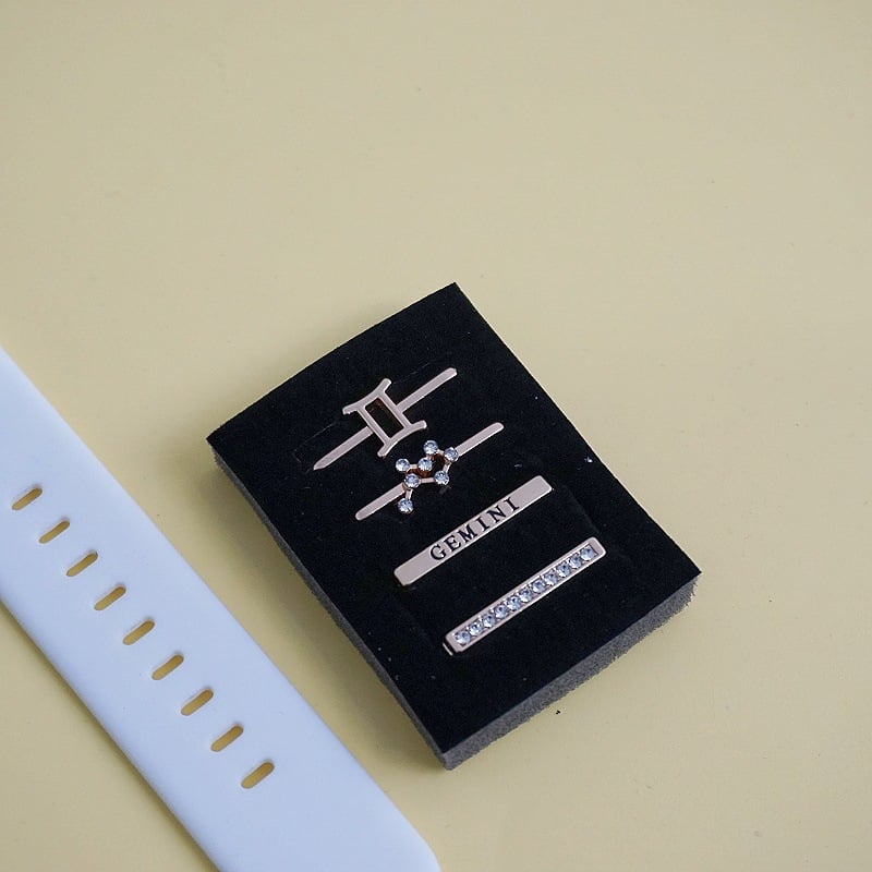 Σετ λουριού Apple Watch με διακοσμητική αγκράφα ζωδίων — ζώνη από κράμα, Άνοιξη 2024, ευέλικτο στυλ μόδας