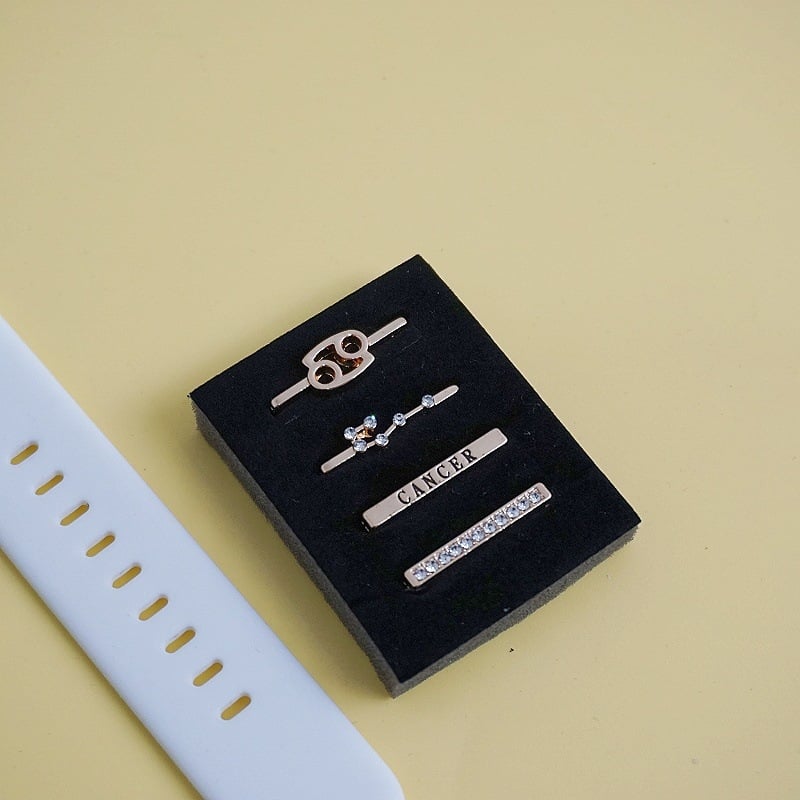 Σετ λουριού Apple Watch με διακοσμητική αγκράφα ζωδίων — ζώνη από κράμα, Άνοιξη 2024, ευέλικτο στυλ μόδας