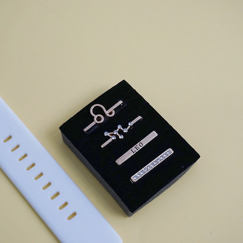 Σετ λουριού Apple Watch με διακοσμητική αγκράφα ζωδίων — ζώνη από κράμα, Άνοιξη 2024, ευέλικτο στυλ μόδας