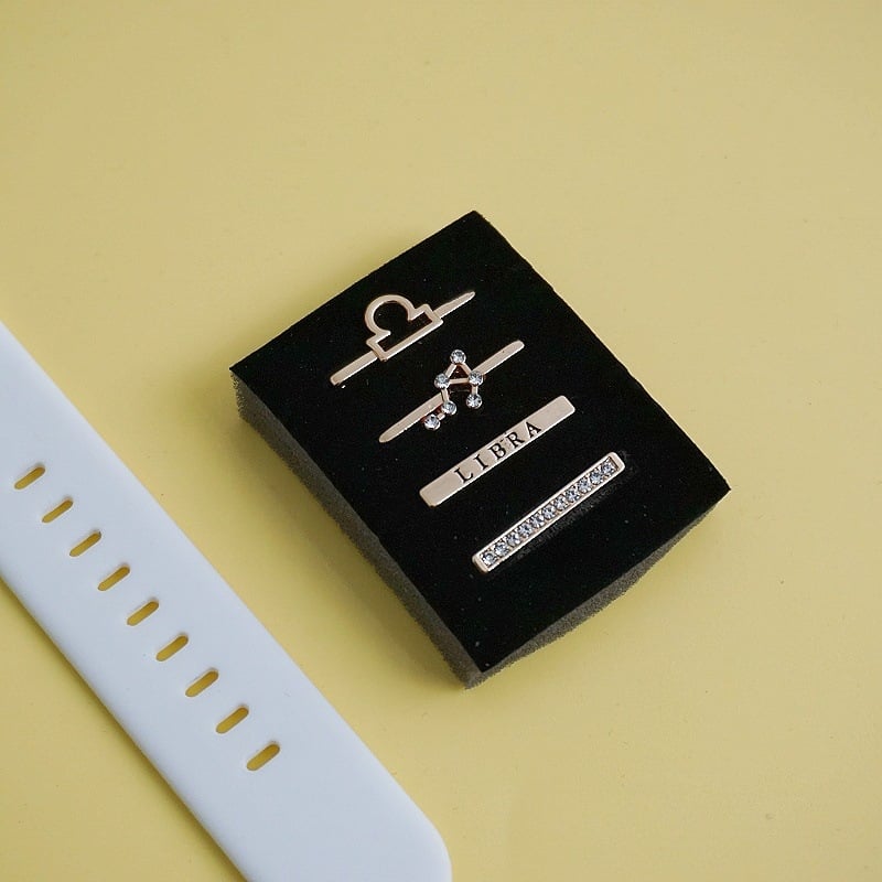 Σετ λουριού Apple Watch με διακοσμητική αγκράφα ζωδίων — ζώνη από κράμα, Άνοιξη 2024, ευέλικτο στυλ μόδας