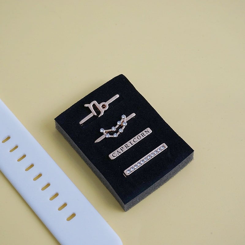 Σετ λουριού Apple Watch με διακοσμητική αγκράφα ζωδίων — ζώνη από κράμα, Άνοιξη 2024, ευέλικτο στυλ μόδας