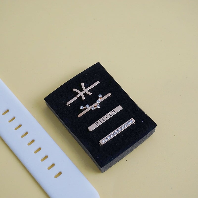 Σετ λουριού Apple Watch με διακοσμητική αγκράφα ζωδίων — ζώνη από κράμα, Άνοιξη 2024, ευέλικτο στυλ μόδας