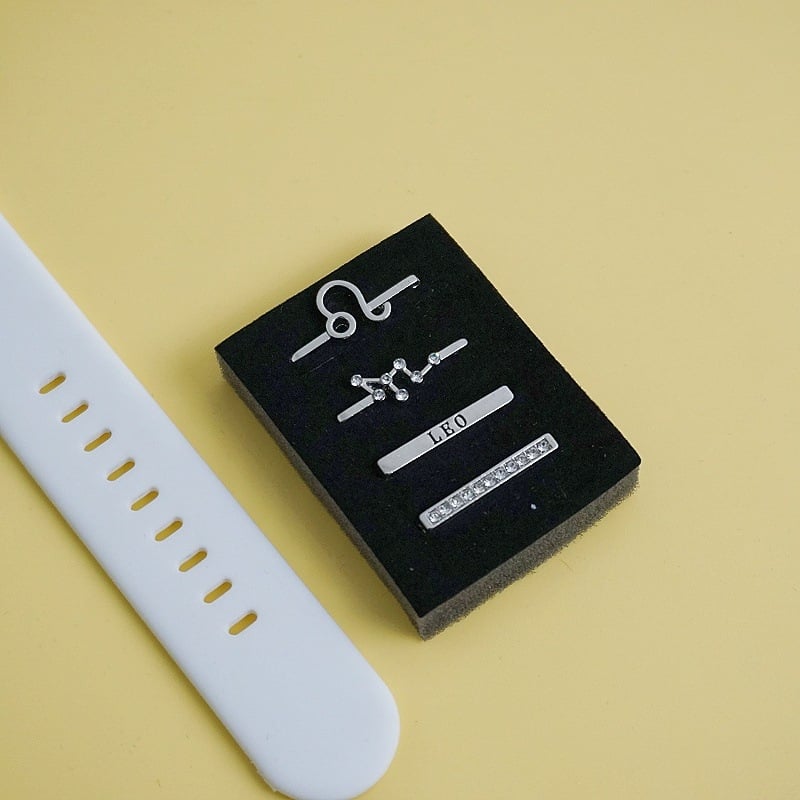 Σετ λουριού Apple Watch με διακοσμητική αγκράφα ζωδίων — ζώνη από κράμα, Άνοιξη 2024, ευέλικτο στυλ μόδας