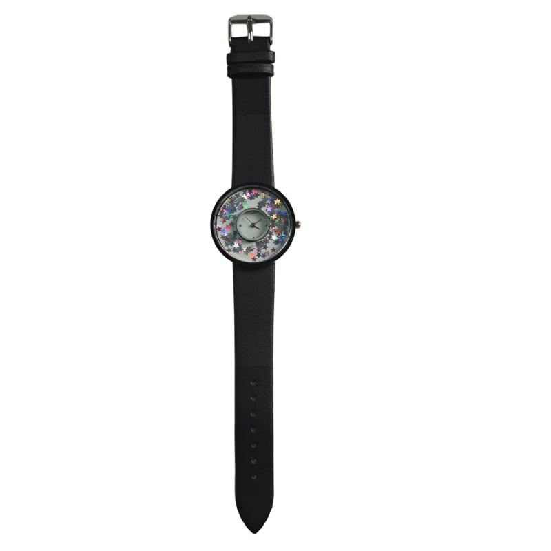 Moteriškas kvarcinis laikrodis su odine juosta, apvaliu spindinčiu cifernalu, Seagull Z618 mechanizmas, cinko lydinio korpusas, nėra atsparus vandeniui