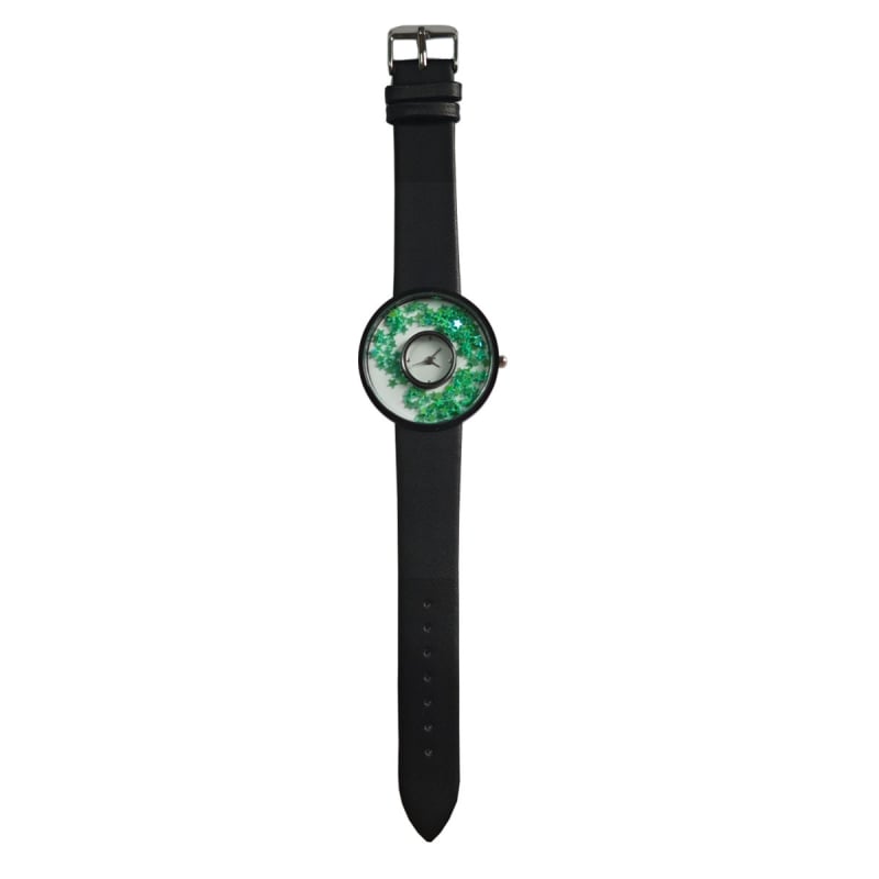 Moteriškas kvarcinis laikrodis su odine juosta, apvaliu spindinčiu cifernalu, Seagull Z618 mechanizmas, cinko lydinio korpusas, nėra atsparus vandeniui