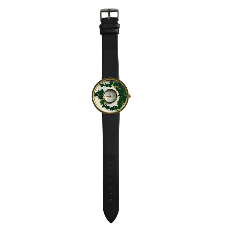 Moteriškas kvarcinis laikrodis su odine juosta, apvaliu spindinčiu cifernalu, Seagull Z618 mechanizmas, cinko lydinio korpusas, nėra atsparus vandeniui