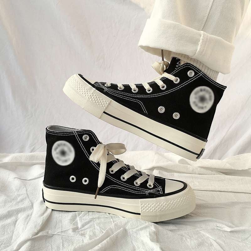 Ženske platnene tenisice s srednjom visinom gornje strane, gumom potplatom, pamukom podstavom i vezicama