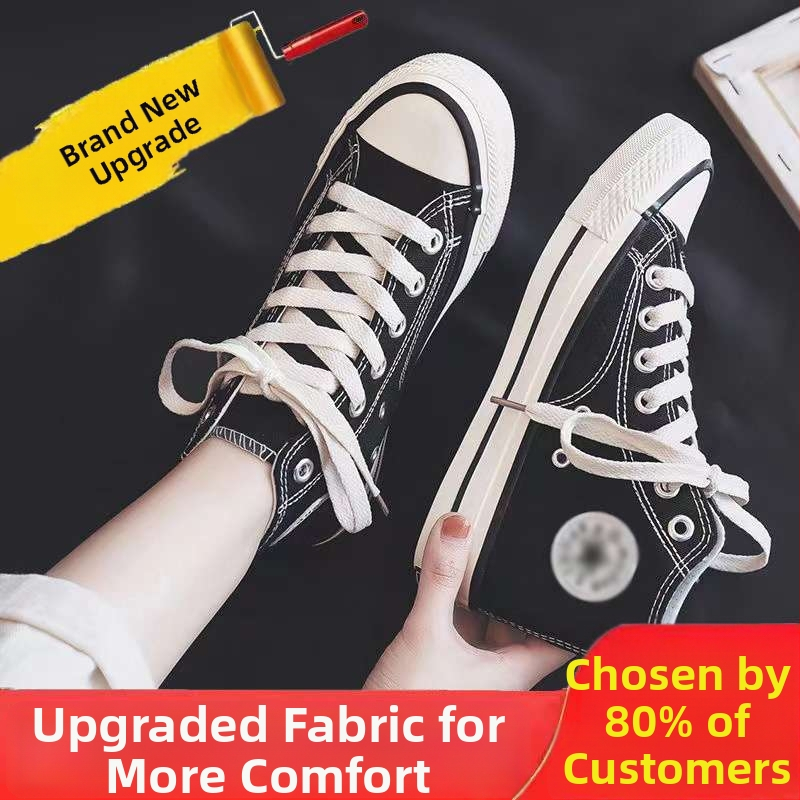 Ženske platnene tenisice s srednjom visinom gornje strane, gumom potplatom, pamukom podstavom i vezicama