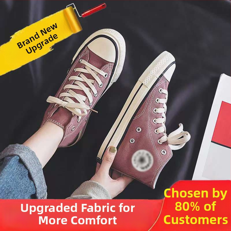 Ženske platnene tenisice s srednjom visinom gornje strane, gumom potplatom, pamukom podstavom i vezicama