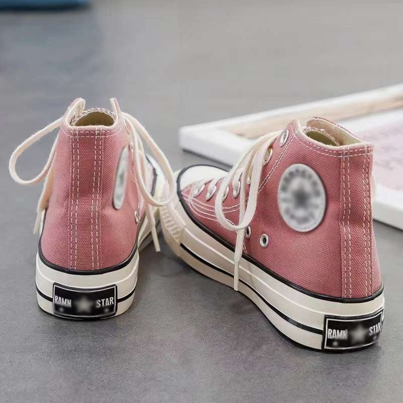 Ženske platnene tenisice s srednjom visinom gornje strane, gumom potplatom, pamukom podstavom i vezicama