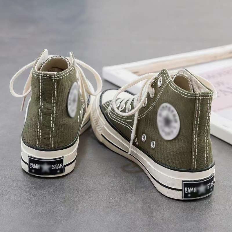 Ženske platnene tenisice s srednjom visinom gornje strane, gumom potplatom, pamukom podstavom i vezicama