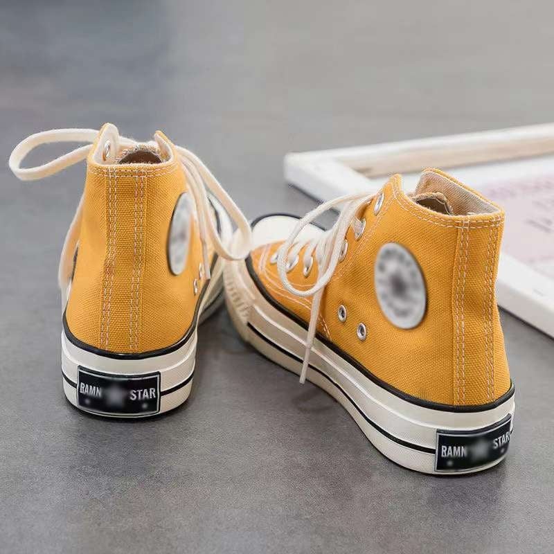 Ženske platnene tenisice s srednjom visinom gornje strane, gumom potplatom, pamukom podstavom i vezicama