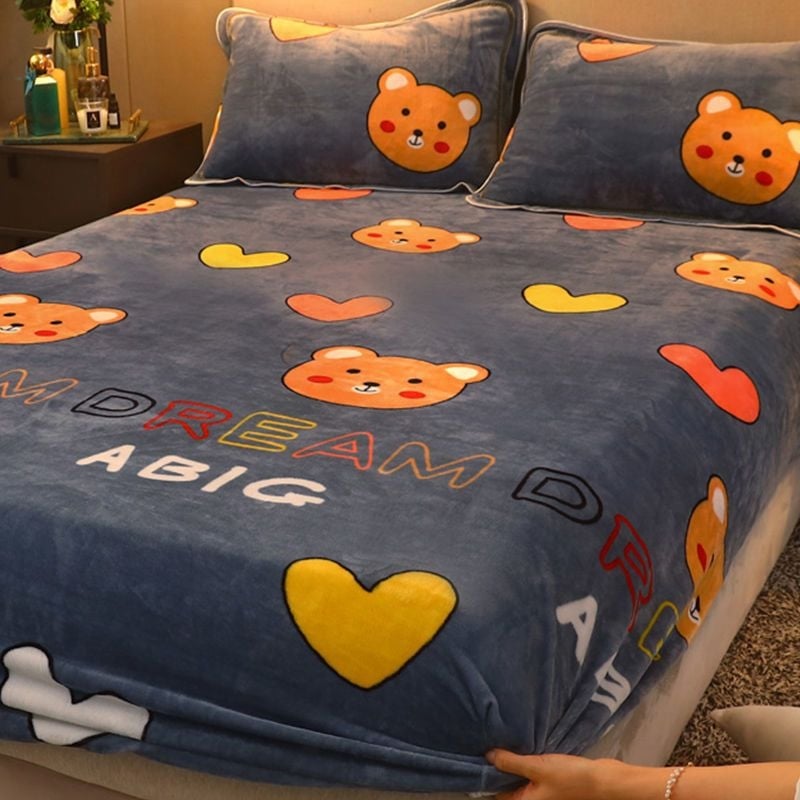 Pokrivač za krevet s crtani motivom, flanel-poliester tkanina, twill pređa, tisak i boja