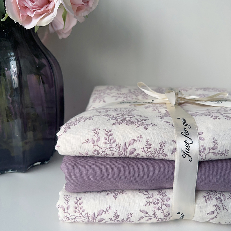 Pastoralni stil četverodijelni set posteljine od 100% pamuka, twill tkanina, reactive print, biljni cvjetni uzorak, 60 vlakana