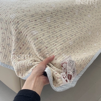 Lova užtiesalo komplektas trim dalių, 100% medvilnė, dryžuotas raštas, Twill audinys, reaktyvus spausdinimas, tinka visiems metų laikams