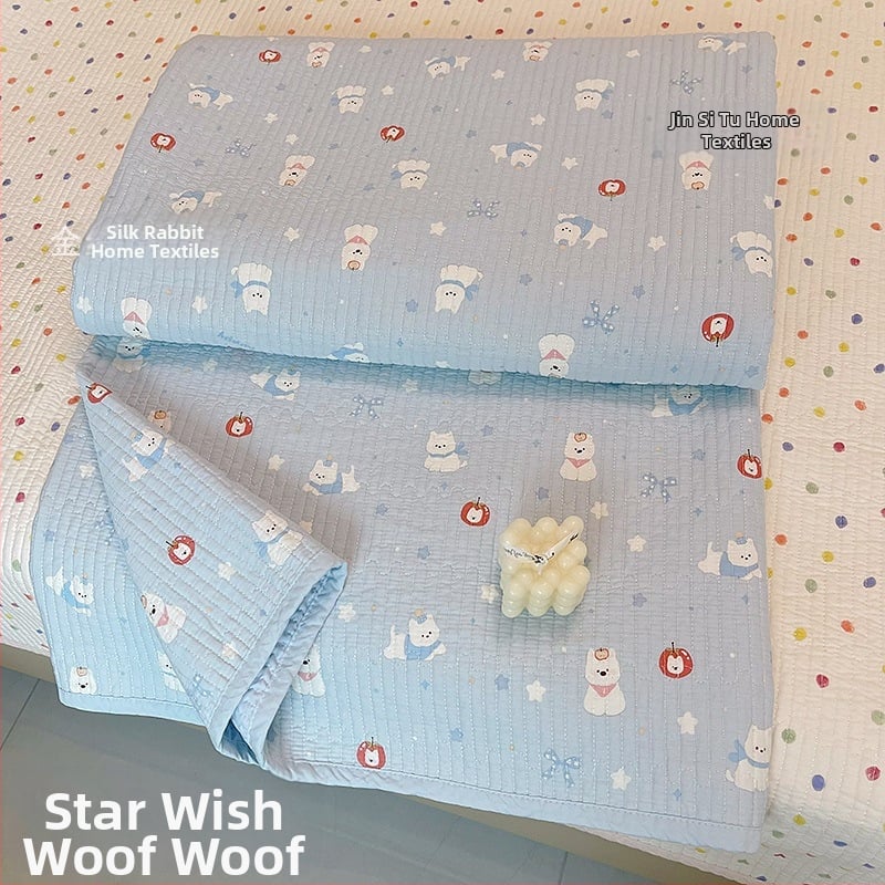 Lova užtiesalo komplektas trim dalių, 100% medvilnė, dryžuotas raštas, Twill audinys, reaktyvus spausdinimas, tinka visiems metų laikams