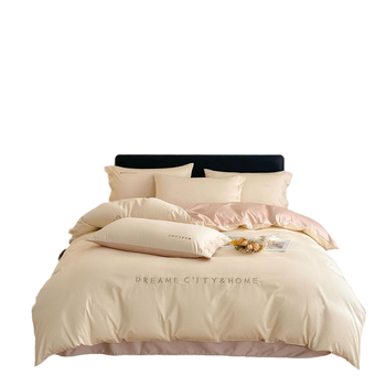 Light Luxury 120 siūlų ilgos medvilnės lovos komplektas, keturi gabalai, siuvinėjama Twill audinys, reaktyvus dažymas, svoris 2000–2500 g