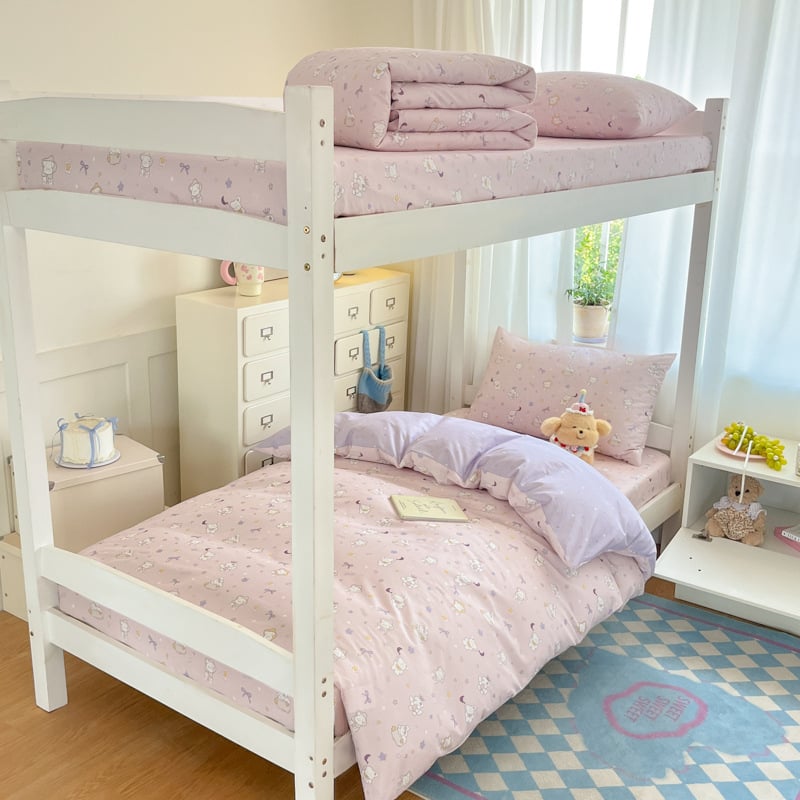 Mokyklos bendrabucio patalynės komplektas, keturių dalių, 100% medvilnė, animacinių ir botaniniai gėlių raštai, visam sezonui, svoris 2.0-2.5 kg