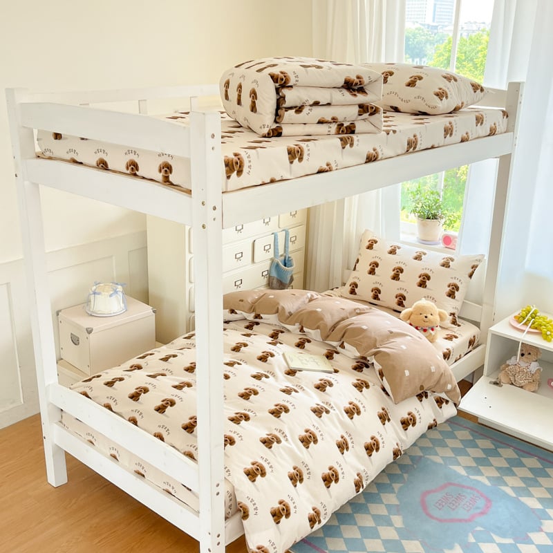 Mokyklos bendrabucio patalynės komplektas, keturių dalių, 100% medvilnė, animacinių ir botaniniai gėlių raštai, visam sezonui, svoris 2.0-2.5 kg