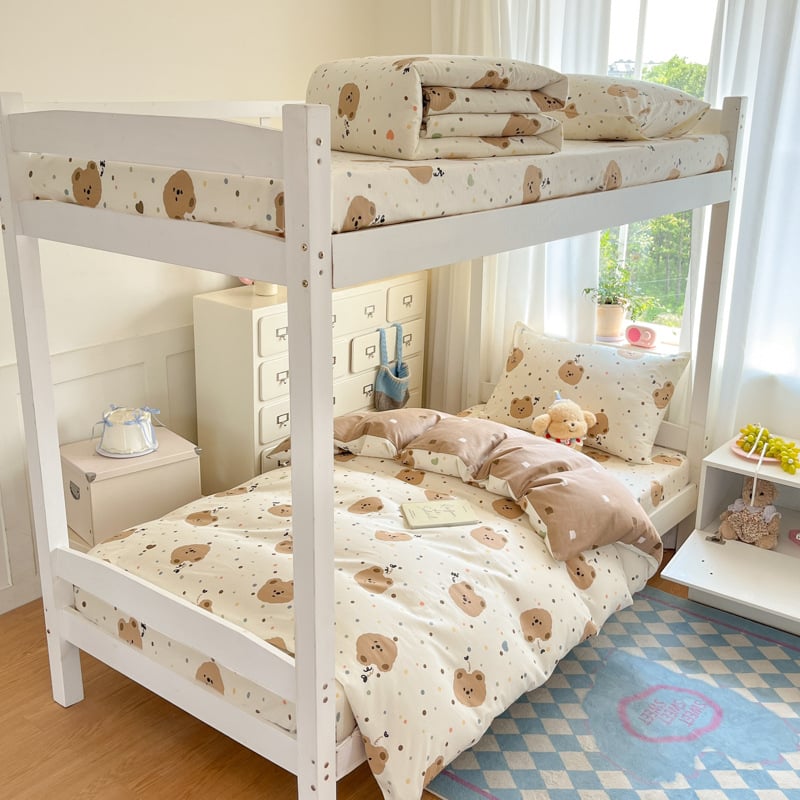 Mokyklos bendrabucio patalynės komplektas, keturių dalių, 100% medvilnė, animacinių ir botaniniai gėlių raštai, visam sezonui, svoris 2.0-2.5 kg