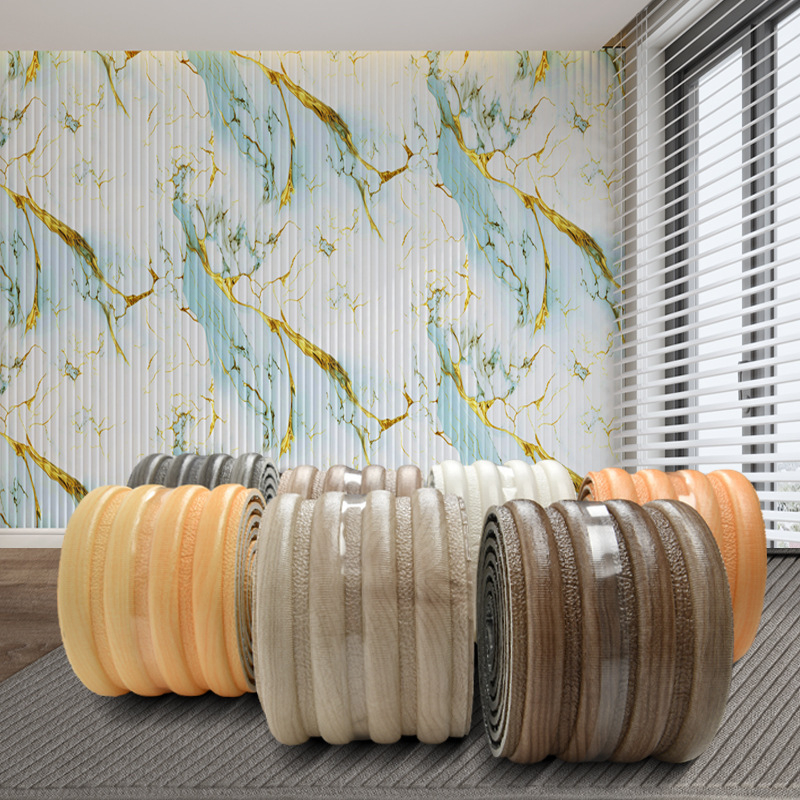 Стенен PVC стикер, водоустойчив и маслоустойчив, еднотонна текстура, 1 бр., модерен 3D стенен панел за дневна и спалня