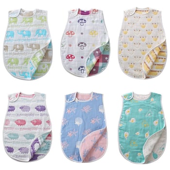 Kūdikių miego maišelis iš 100% medvilnės, šešių sluoksnių marlė, anti-kick quilt, japonų/korėjiečių stilius, svoris iki 0,5 kg, pritaikomas